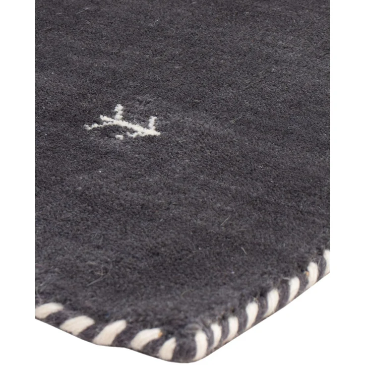 Gabbeh Teppich - Loribaft Softy - 90x60 cm - dunkelgrau – Bild 4