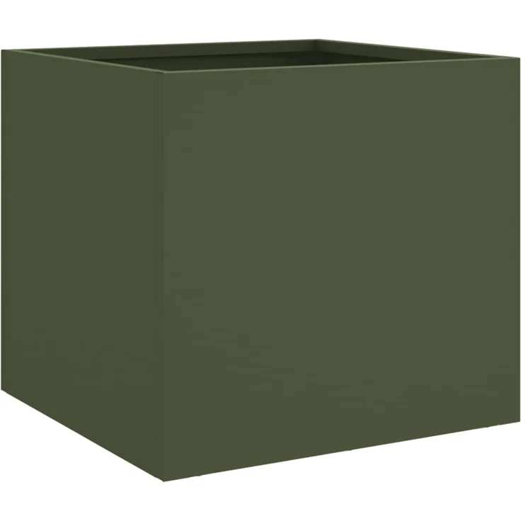 vidaXL Pflanzkübel Olivgrün 32x30x29 cm Stahl 841541 – Bild 1