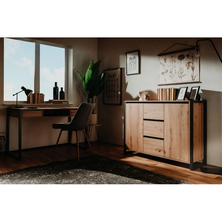Kommode Malta in Artisan Eiche und Anthrazit 120 x 88 cm – Bild 5