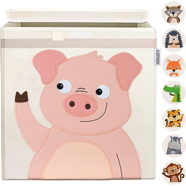 GLÜCKSWOLKE Aufbewahrungsbox Kinder - 15 Motive I Spielzeugkiste mit Deckel für Kinderzimmer (Größe 33x33x33), Boxen zur Aufbewahrung im Kallax Regal I Kiste für Spielzeug – Bild 1