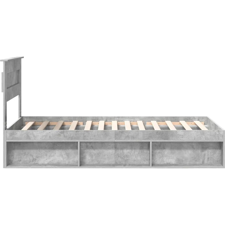 vidaXL Bettrahmen Beton Grau 90 x 190 cm Massives Kiefernholz 3409802 – Bild 7