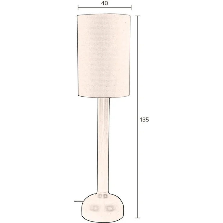 DutchBone Stehlampe Jones mit Gestell aus Gummibaumholz in Beige 35x35x140 cm – Bild 9
