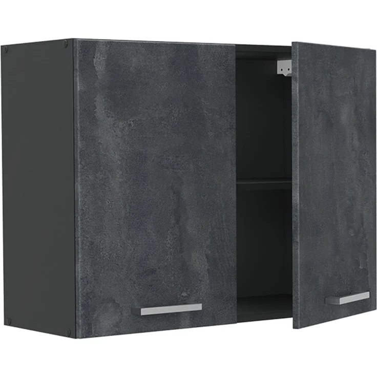 Küchenglasschrank R-Line Schwarz Beton/Anthrazit 80 cm Vicco – Bild 3