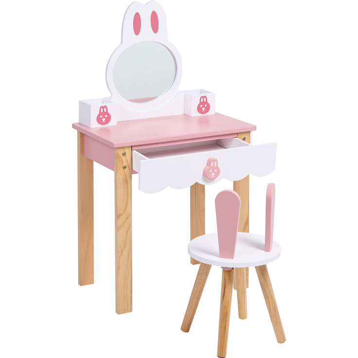 Kinderschminktisch mit Stuhl LENAH Rosa – Bild 4