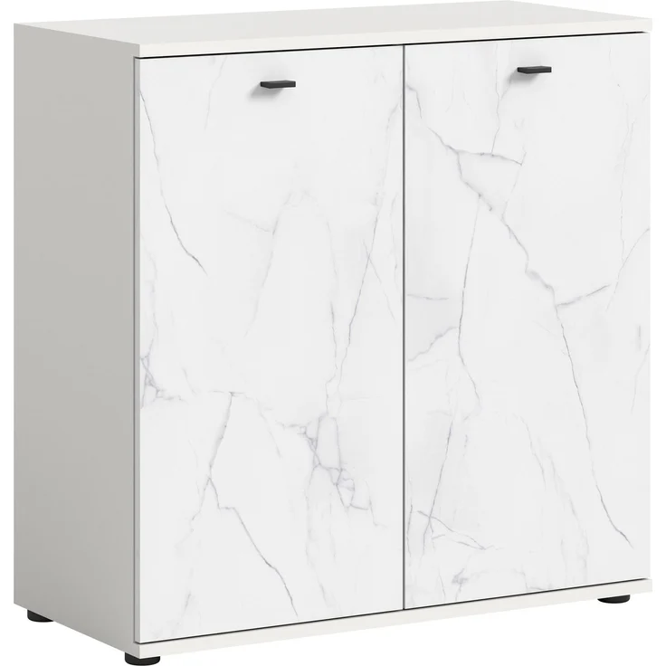 Xonox Stone Kommode (B/H/T: 86/87/40 cm) in Marmor weiß Nachbildung