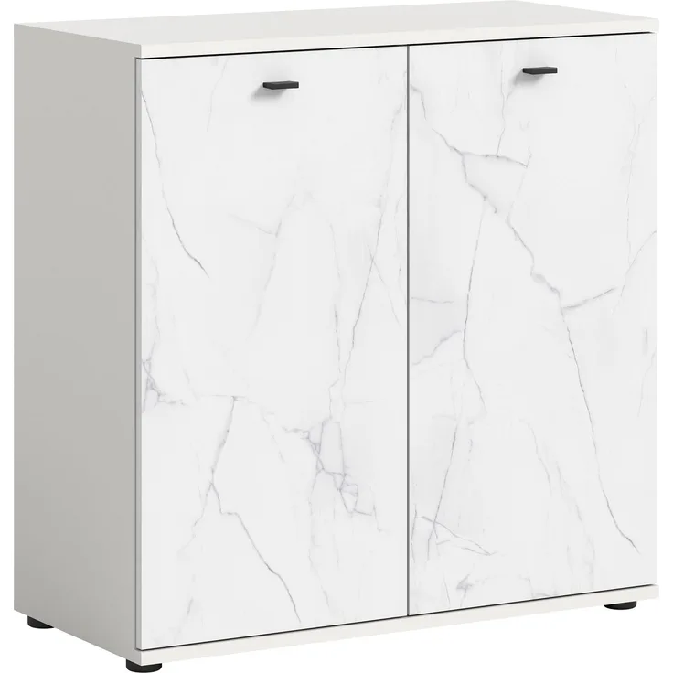 Xonox Stone Kommode (B/H/T: 86/87/40 cm) in Marmor weiß Nachbildung