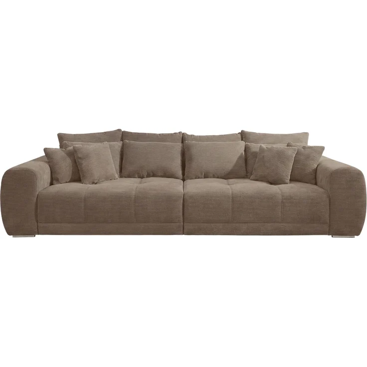 Big-Sofa XXL 306 cm Federkern Lounge Couch mit Bezug aus Cord in Braun Taupe – Bild 1