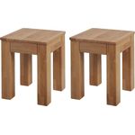 Krok Wood 2X Hocker aus Massivholz 35 x 35 x 45 cm (Bonn Eiche)
