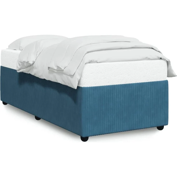 vidaXL Bettgestell Blau 100x200 cm Samt 3284992 – Bild 2