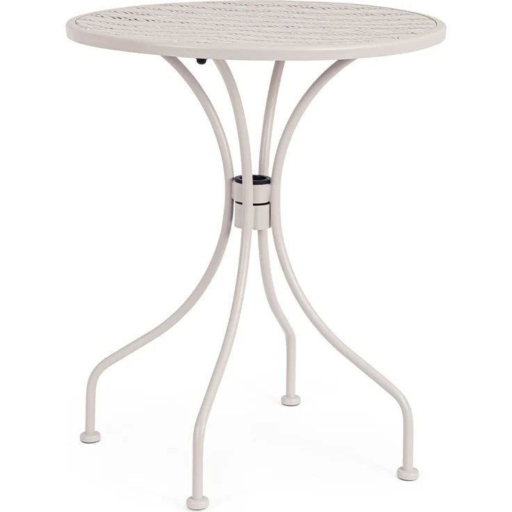Gartentisch Ettezil aus Metall, klassisch rundes Design, Farbe Griz Taupe, pulverbeschichtet – Bild 1
