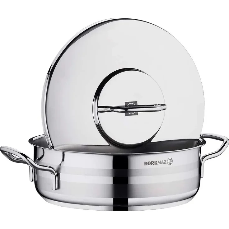 Korkmaz Astra2 Low Casserole 32 x 12 cm - 10,25 L, Edelstahl-Kochtopf mit Deckel – Bild 3