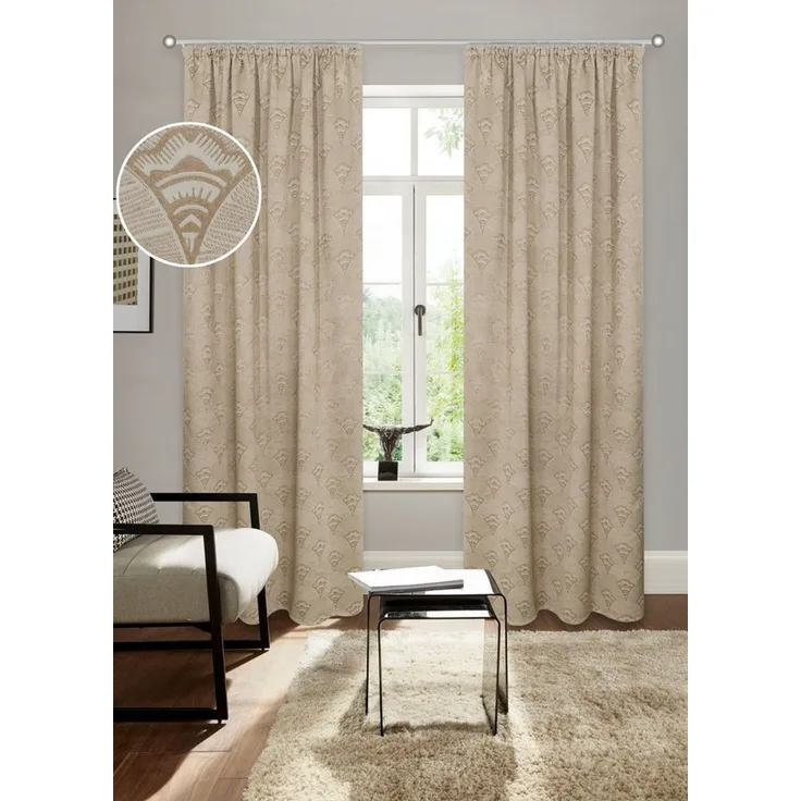Bruno Banani Verdunkelungsvorhang Alessio, 1 Stück, blickdicht, pflegeleicht, modern (1 St), Kräuselband, verdunkelnd, Polyester, Elegantes Muster, Jacquard, verdunkelnder Stoff, blickdicht,modern