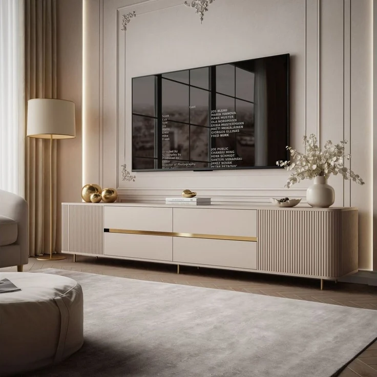 Lookway TV-Schrank MIRAGE GOLD 240 cm mit gerillten Fronten – Bild 2