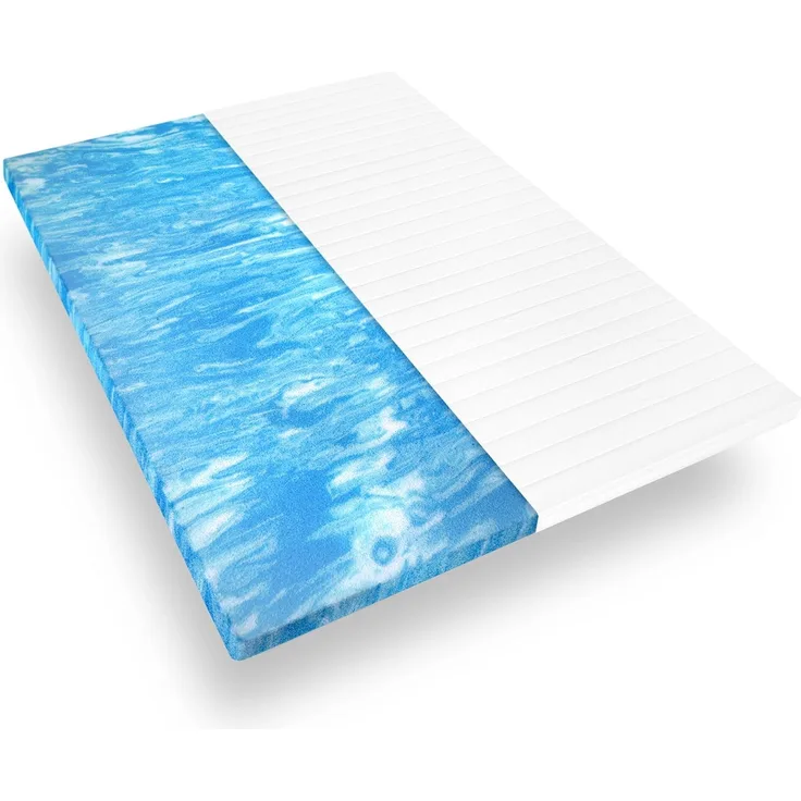 Mister Sandman Gelschaum Topper Matratzenauflage 120×190 cm – Polyester Bezug, Höhe 5 cm, maximaler Liegekomfort & kühlend, Weiß