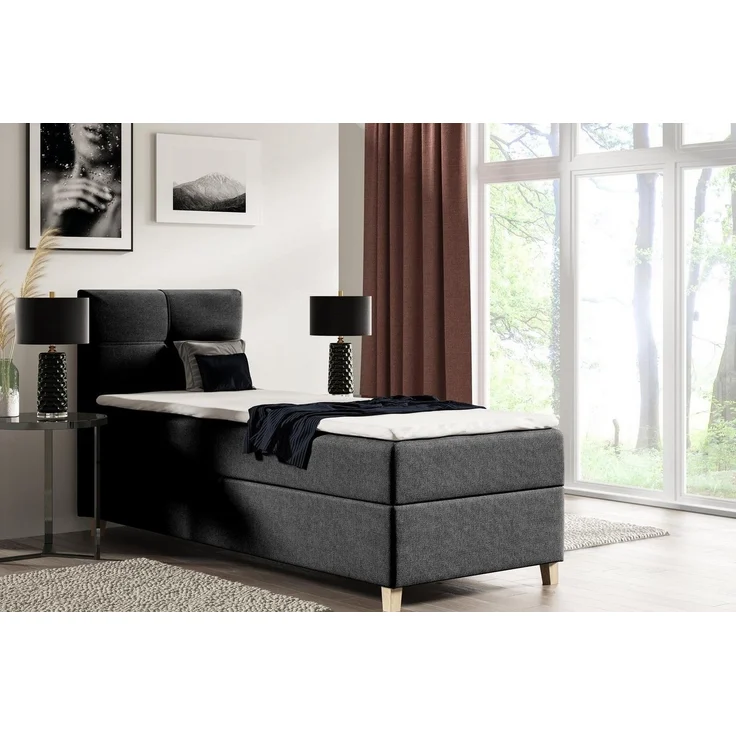 Beautysofa Boxspringbett Modern Boxspringbett mit Topper HELEN MINI Schlafzimmer, mit Matratze – Bild 1