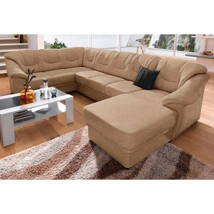 sit&more Wohnlandschaft Savona U-Form, wahlweise mit Bettfunktion, inklusive Federkern, frei im Raum stellbar – Bild 1