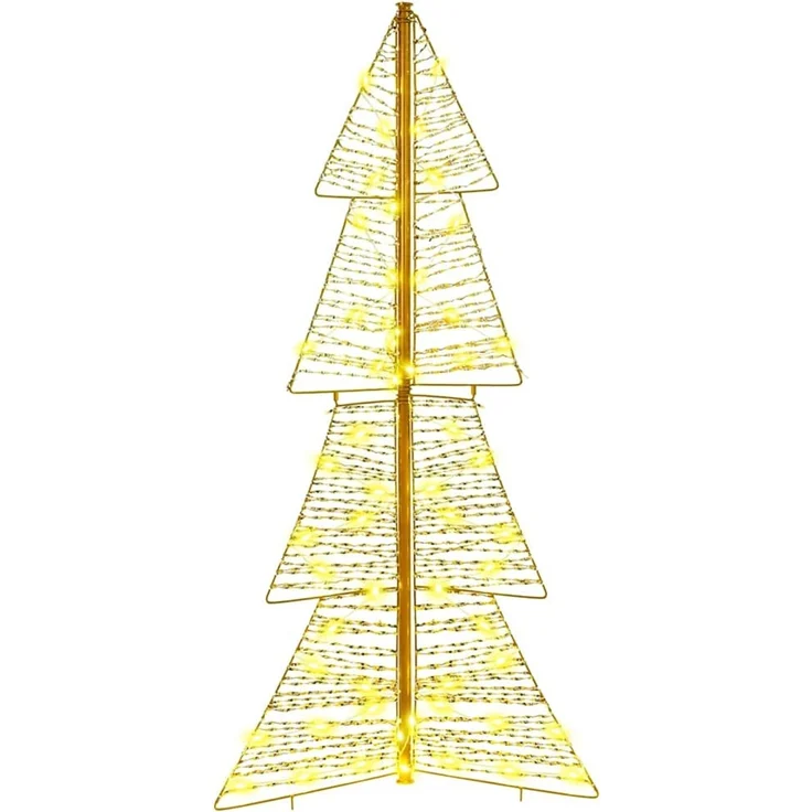 vidaXL Weihnachtsbaum Warmes Weiß 120 cm PET 100 LEDs 42019217 – Bild 4
