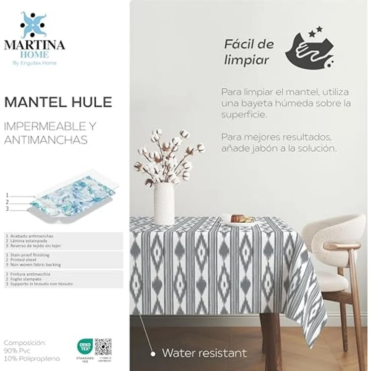 Martina Home Wachstuch-Tischdecke Mallorqui, Schwarz, 140, rund – Bild 5