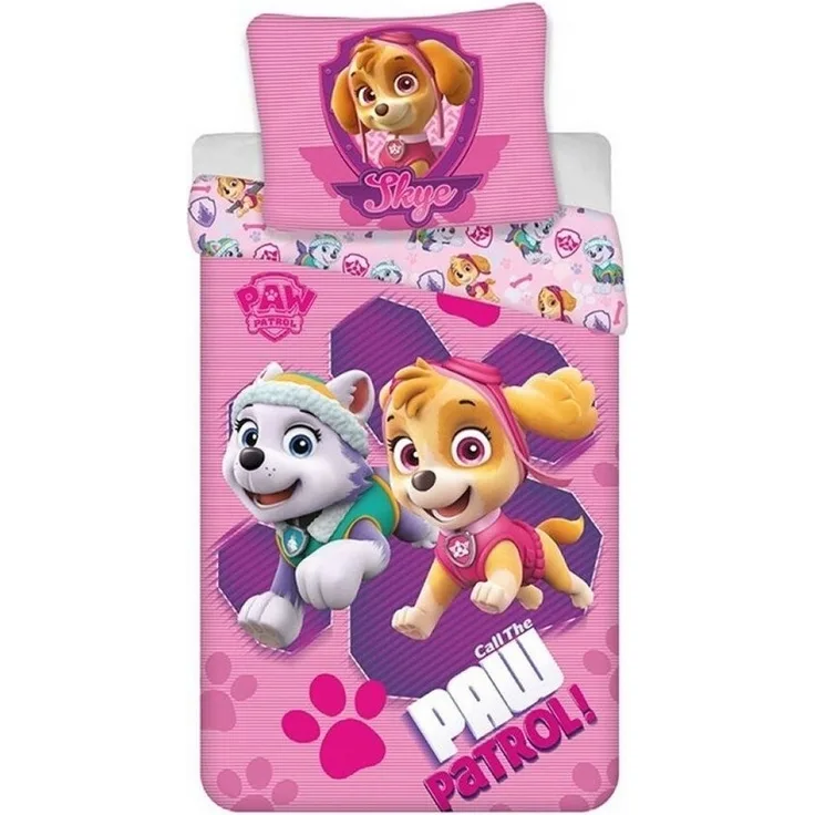 PAW PATROL Bettwäsche Paw Patrol Skye Everest Kinder Bettwäsche Set, PolyCotton, 2 teilig, Deckenbezug: 135-140x200 cm Kissenbezug: 65X65 cm