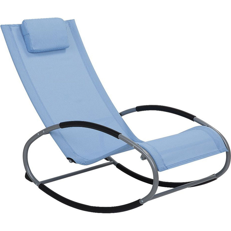 Gartenliege Stoff Blau CAMPO