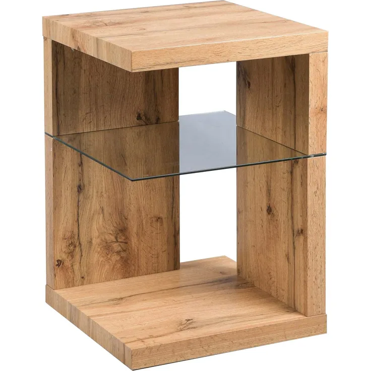 Beistelltisch >Wunstorf I< in Braun aus Glas - 40x60x40cm (BxHxT)