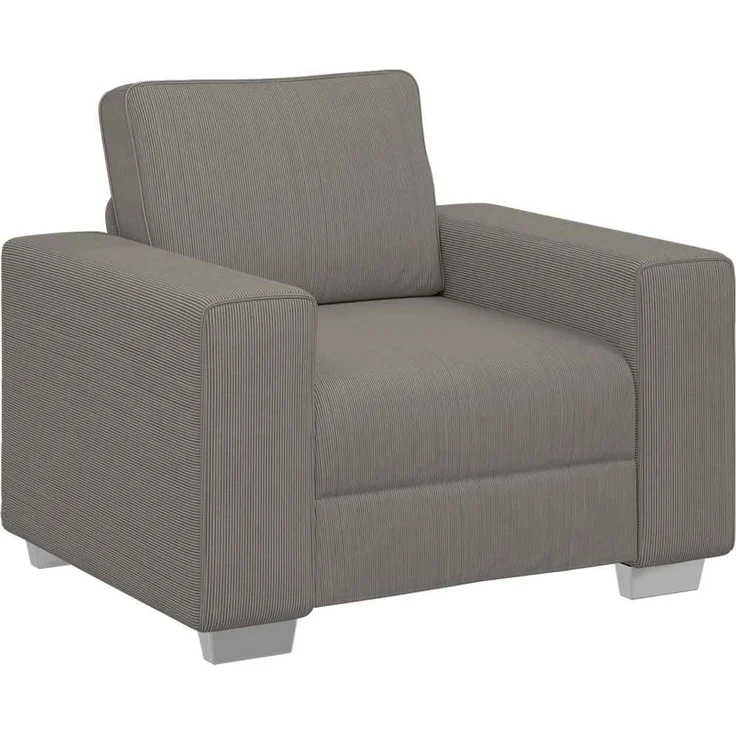 vidaXL Sessel Hellgrau 100x77x82 cm Cordstoff 4105186 – Bild 1