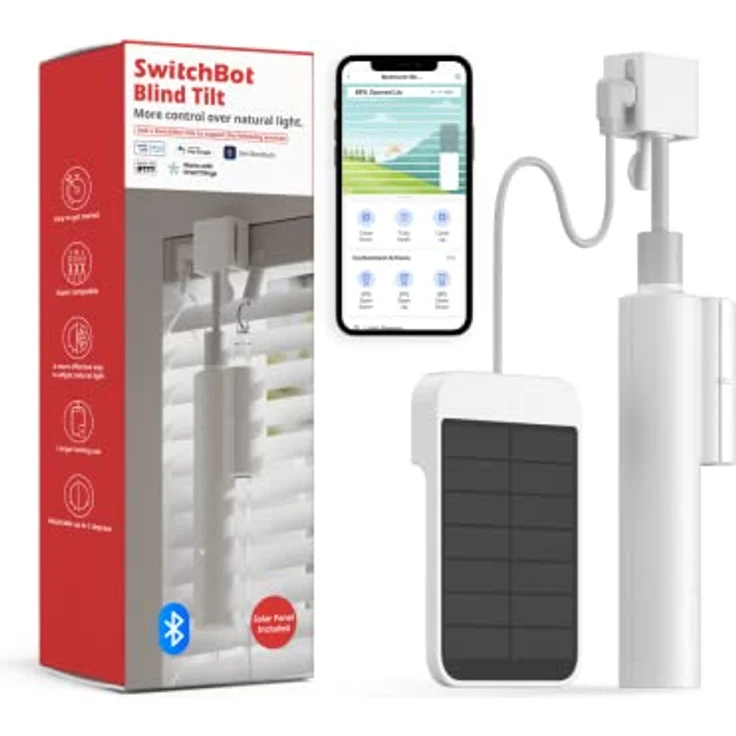 SwitchBot Blind Tilt Motorisierter Jalousie-Motor - Intelligenter elektrischer Jalousie-Motor, solarbetrieben, kompatibel mit Alexa und Google Home, Blinde Neigung – Bild 1