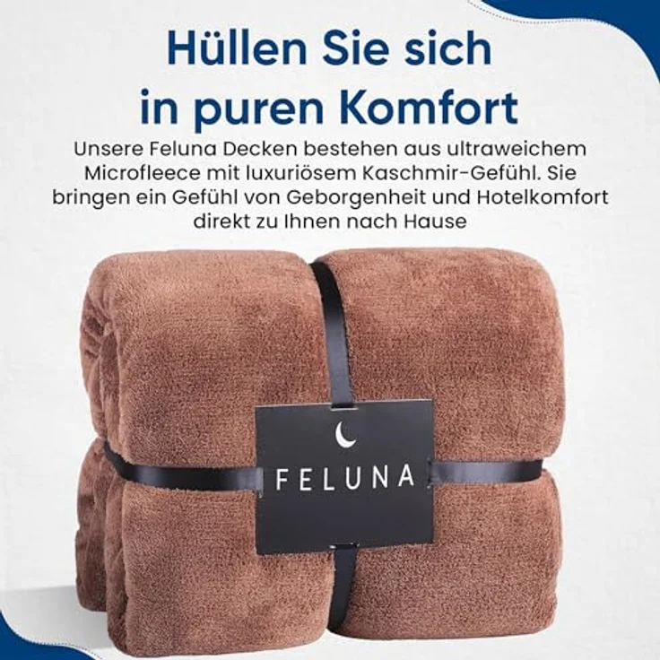 Wohndecke FELUNA Coral Fleece Kuscheldecke XXL – Superweicher Cashmere-Touch, Feluna, Tagesdecke Kaschmir-Touch 220 x 200 cm – Bild 3