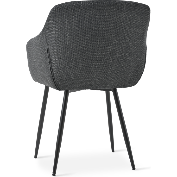 GOEURVANT 711 Esszimmerstühle 4er-Set mit Armlehnen, Webstoff - Anthrazit – Bild 6