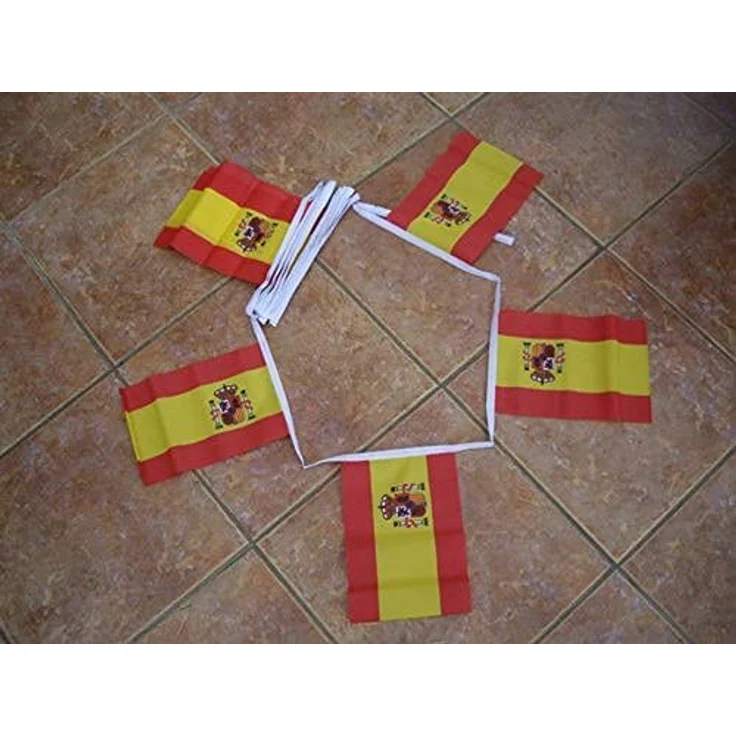 AZ FLAG - Fahnenkette Spanien 6 Meter Mit 20 Flaggen - 21x14 cm - Spanische Girlande Flaggenkette 14 x 21 Cm – Bild 2