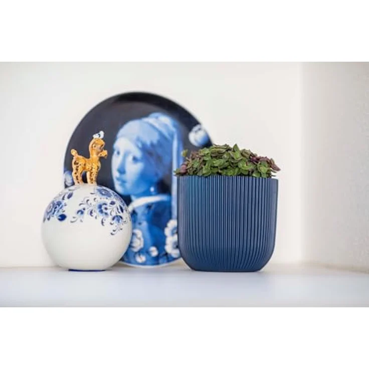 Capi Europe Übertopf rund Nature Groove, grün, Ø 17 cm x H 15 cm, handgefertigt aus Polyester für den Innenbereich – Bild 4
