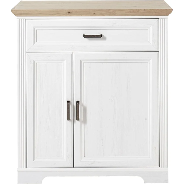 Schuhschrank Jena / Jasmin, Holzwerkstoff, Weiß, Holzfarben, 93 x 102 x 41 cm – Bild 2
