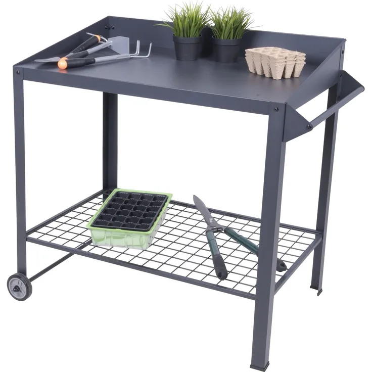 Mobiler Pflanztisch DIANA Blumentisch Gartentisch Ablage Garten Terrasse Tisch