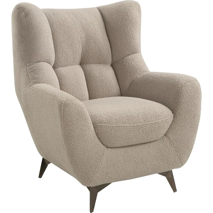 ATLANTIC home collection Sessel Shawn, mit Federkern, trendy Bezug mit Teddyoptik