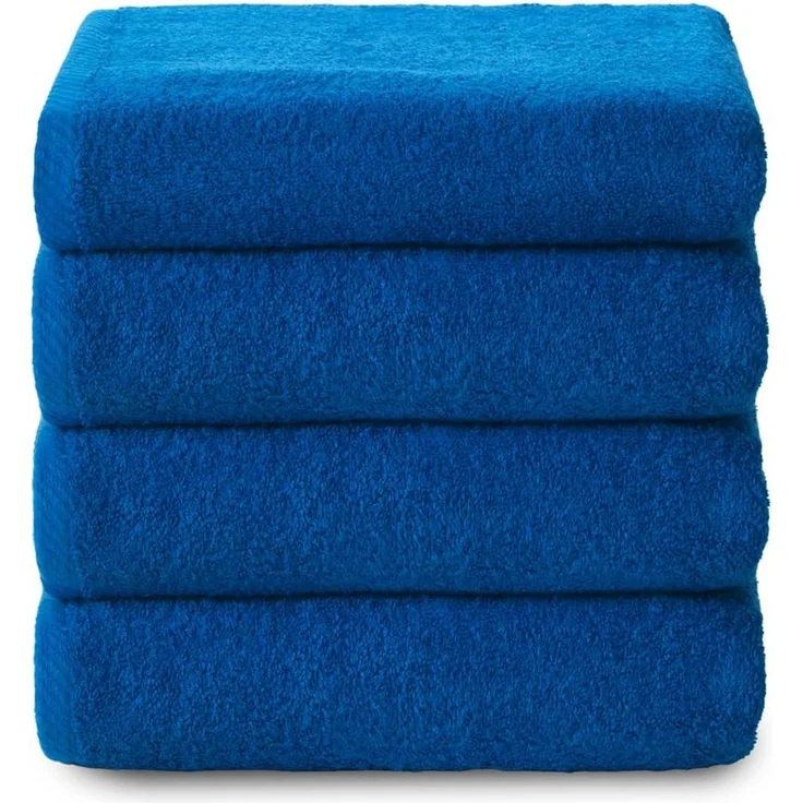 Top Towel - Plus - Badetücher - 4 Gesichts- oder Bidethandtücher - 30x50 cm - 100 % Baumwolle - Blau