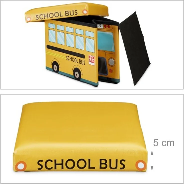 Relaxdays 'Schulbus' Faltbare Spielzeugkiste – Bild 5