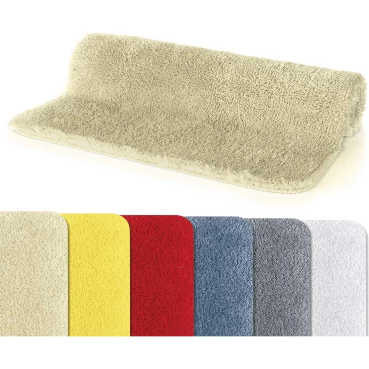 Spirella Badteppich Badvorleger Duschvorleger "Fino Supersoft" Hochflor waschbar, rutschfest Badematte 60x90 cm – Beige