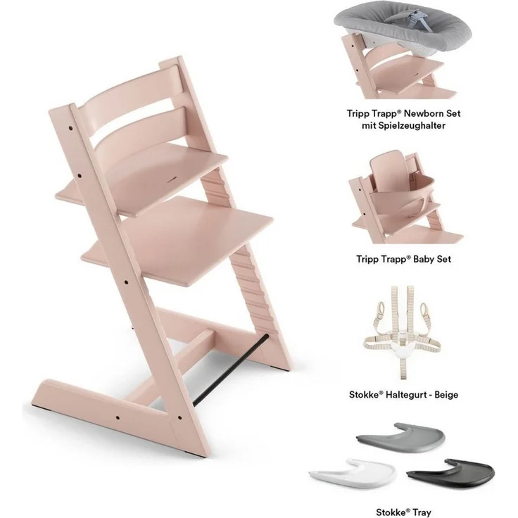 Stokke 'Tripp Trapp' Hochstuhl, serene pink, höhenverstellbar, Buche massiv, bis 110 kg – Bild 3