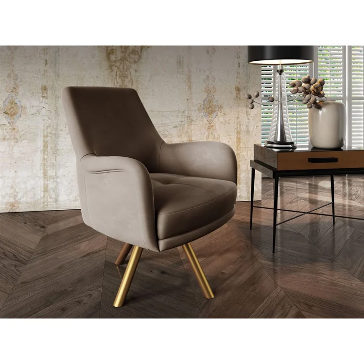 Sofaset Designersofas VALERIE 3-2-1 in Stoff Stoff Elisa Velvet Cappuccino – Bild 4