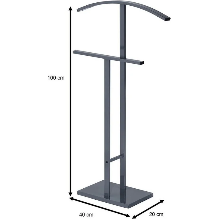 IDIMEX Herrendiener SCOTT, Stummer Diener mit Hosenbühel, Metall Damendiener Kleiderbügel grau – Bild 2
