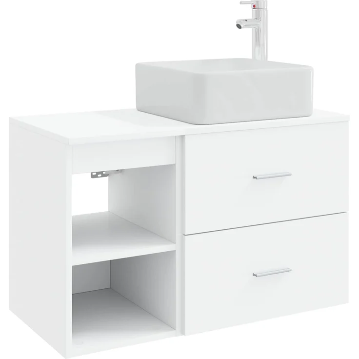 vidaXL Badezimmerschrank-Set 2 stk. Weiß 83 x 35 x 80 cm Holzwerkstoff 3403896 – Bild 2