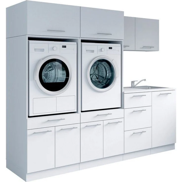 Laundreezy Mehrzweckschrank-Set Laundreezy, 8-tlg. Mehrzweckschrank-Set B/H/T 236/200/68 cm, (8-St), Breite 236 cm, Soft-Close-Funktion, höhenverstellbare Füße – Bild 4