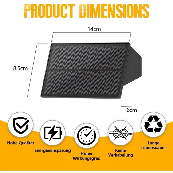 Nettlife LED Außen-Wandleuchte Solar 2ER Up Down Aussenbeleuchtung Kabellos 3000K, LED fest integriert, Warmweiß, Solar Aussenleuchte für Wand Zaun Terrasse Balkon – Bild 4