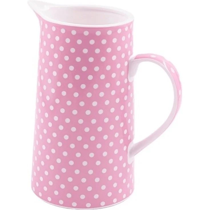 Krug Wasserkrug Steinzeug rosa 1 Liter Landhausstil – Bild 4