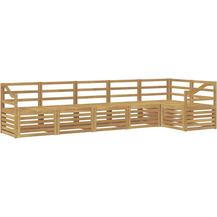 vidaXL Outdoor-Sofagarnitur 6 stk. 6-Sitzer Weiß Massivholz Akazie 3391929 – Bild 2