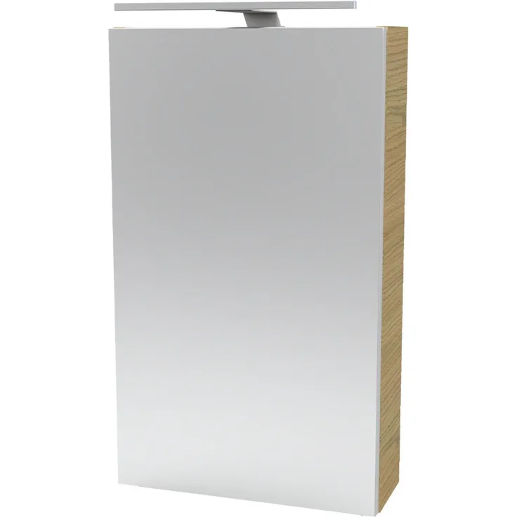 Fackelmann SBC B.STYLE Gäste-WC Spiegelschrank 40 cm, Braun hell, links