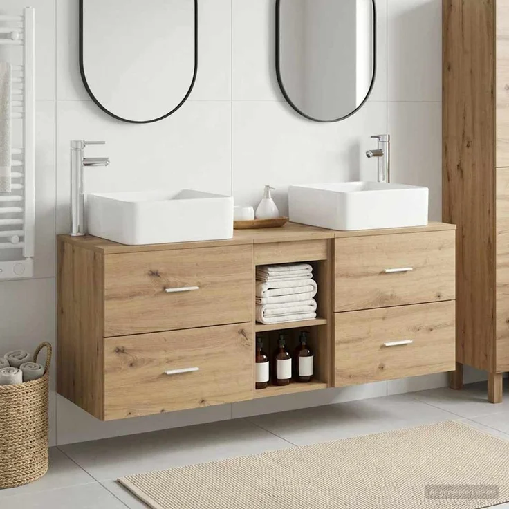 vidaXL Badezimmerschrank-Set 3 stk. Artisan-Eiche 129 x 41 x 80 cm 3405826 – Bild 1