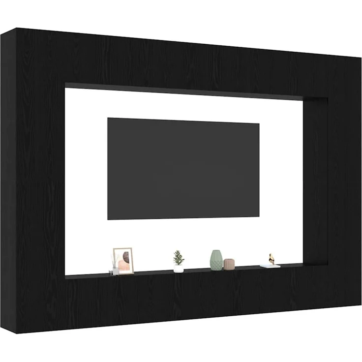 vidaXL TV-Schrankset 8 stk. 100 x 30 x 30 cm Schwarz Eichen-Optik 3332528 – Bild 3