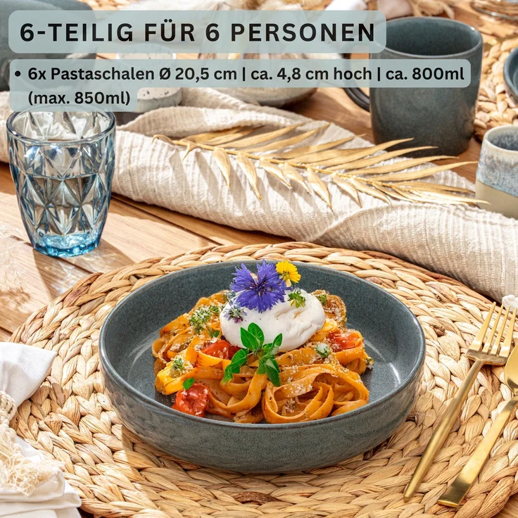 SÄNGER Steingut Pastaschalen Kairo Ocean 6 teilig – Bild 2