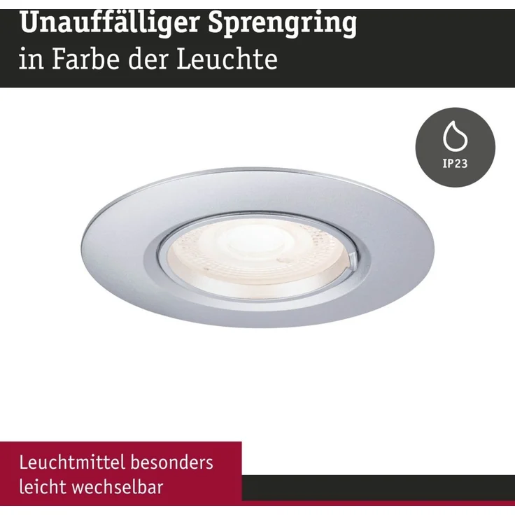 Paulmann 92119 Einbauleuchte rund 90mm 10er-Set Chrom starr – Bild 7
